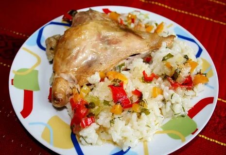 Рис с овощами и куриными голенями