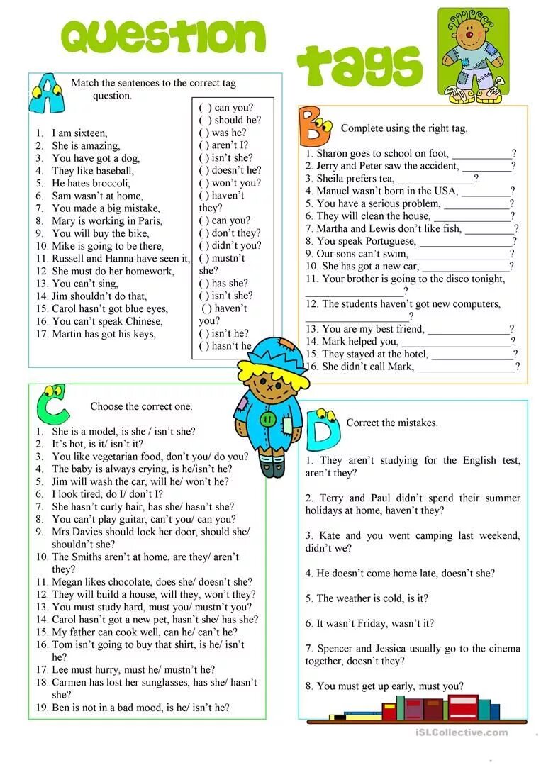 Question tags exercises. Tag questions упражнения. tag вопросы worksheets. tag questions в английском языке worksheets. разделительные вопросы worksheets.