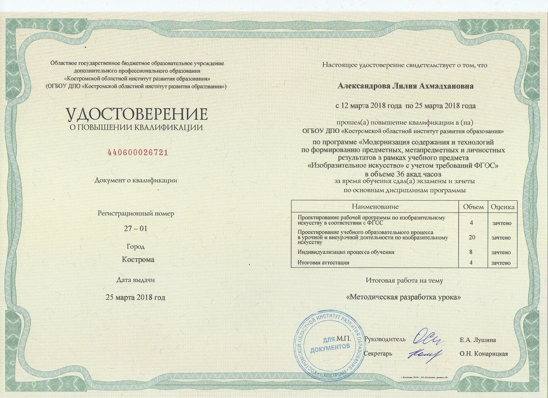Сертификат образовательной организации