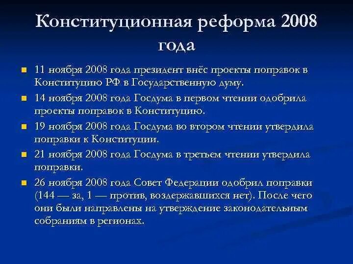 Поправки в Конституцию 2008 года. Изменения в Конституции. Изменения в Конституции РФ 2008. Поправки в Конституцию РФ 2008. Внесли ли поправки в конституции