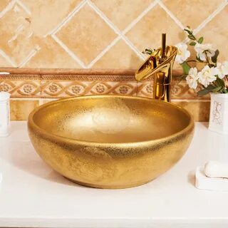 Золотая раковина для ванны