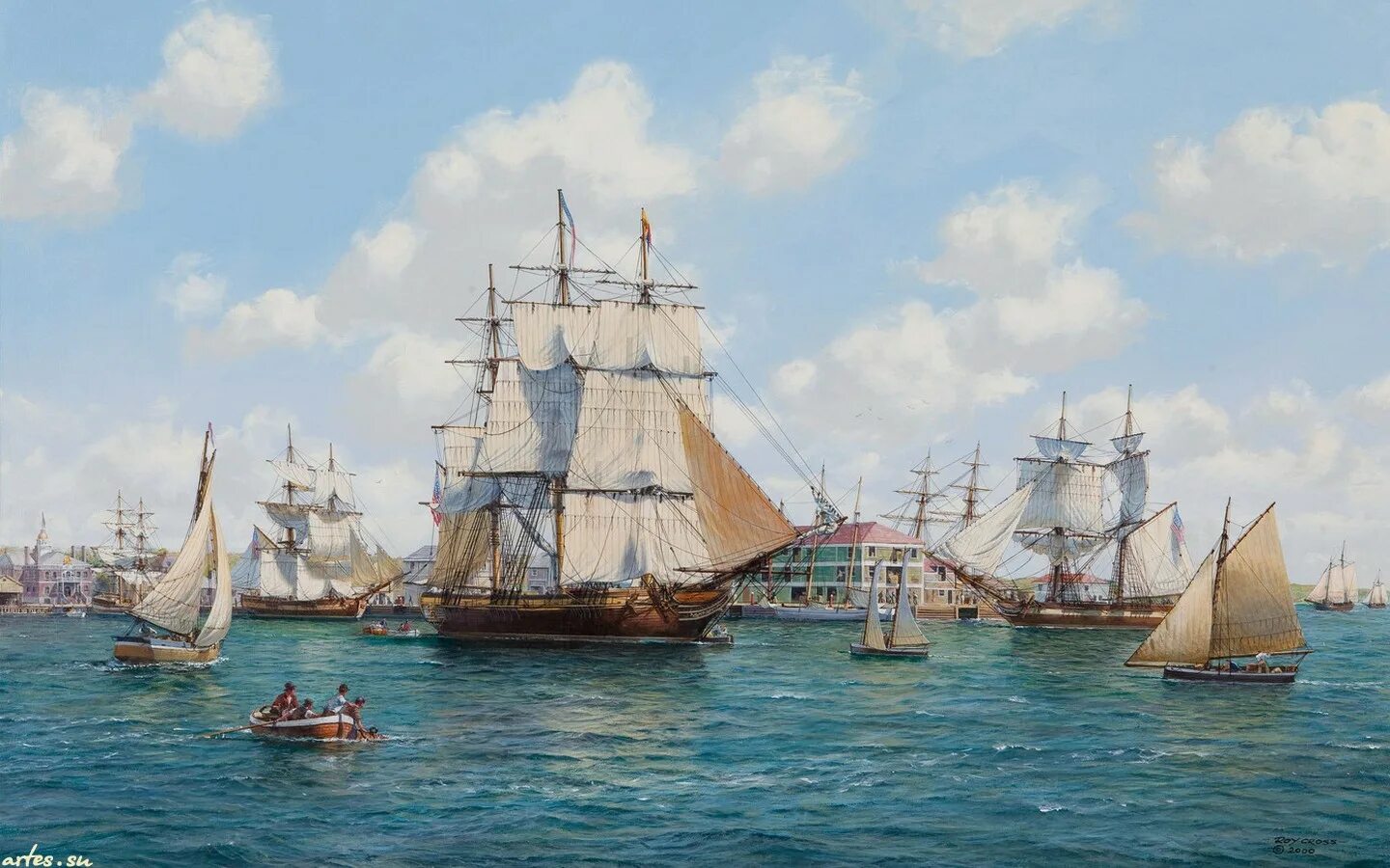 19 век любек гавань торговый порт. пристань гавани. корабль в гавани. марк ричард майерс художник-. Roy cross художник парусники.