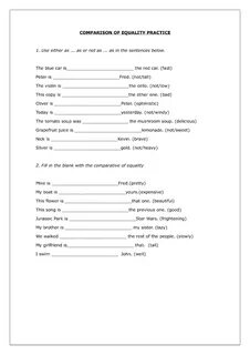Comparatives practice