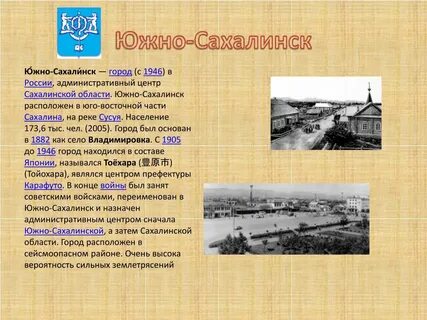 Проект города южно сахалинск