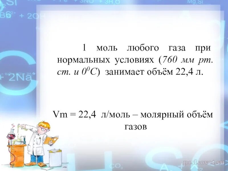 Моль газа при нормальных условиях. Моль любого газа занимает объем. Объем газа 22,4. 1 Моль любого газа занимает объем 22.4л при нормальных условиях 1³. 1 моль любого газа