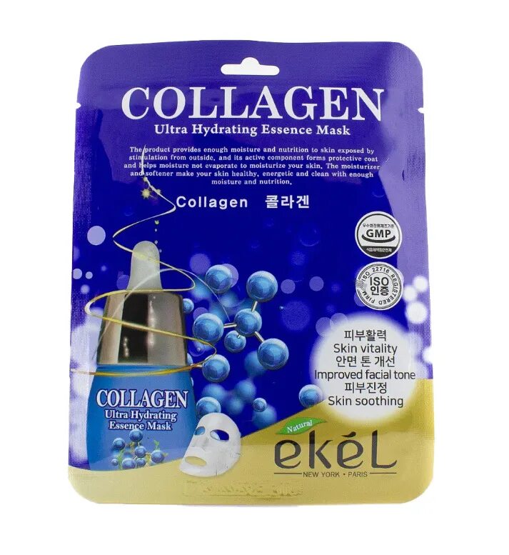 Тканевых масок для лица Ekel Collagen Ultra Hydrating Essence Mask с коллагеном / 25 мл. Ekel тканевая маска для лица Ekel Ultra Hydrating Essence Mask. Тканевая маска для лица с коллагеном "Ekel", 25 мл. Маска тканевая для лица Ekel Collagen Ultra Hydrating Essence, с коллагеном,. Увлажняющие маски с коллагеном