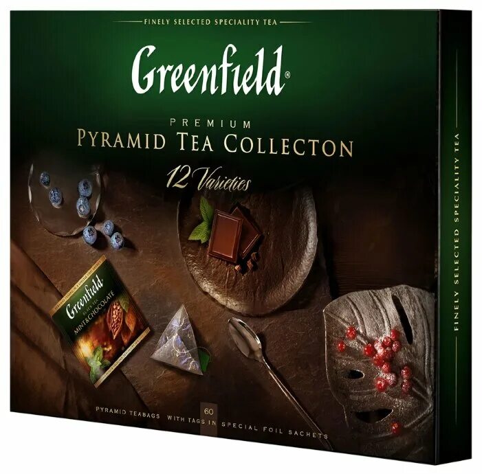 Купить чай гринфилд подарочный. Greenfield Pyramid Tea collection 12 varieties. Чайный набор Гринфилд ассорти. Чай Гринфилд 60 пакетиков набор. Чай Greenfield Pyramid Tea collection 12 varieties.