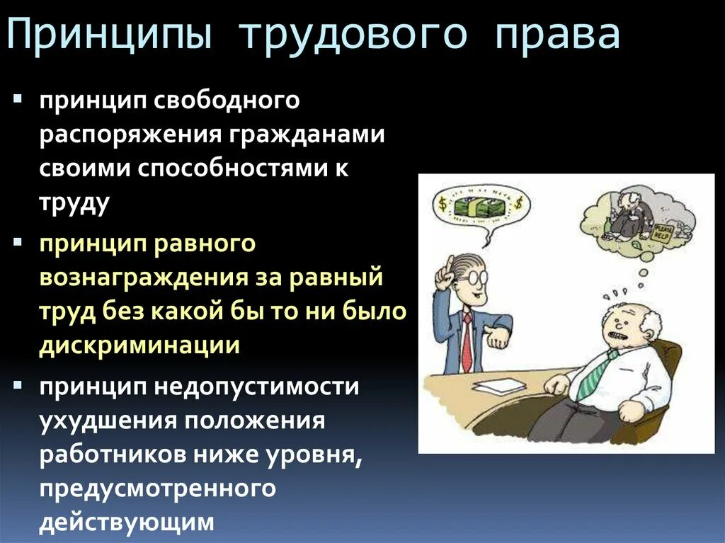 Трудовое право. Трудовое право принципы.