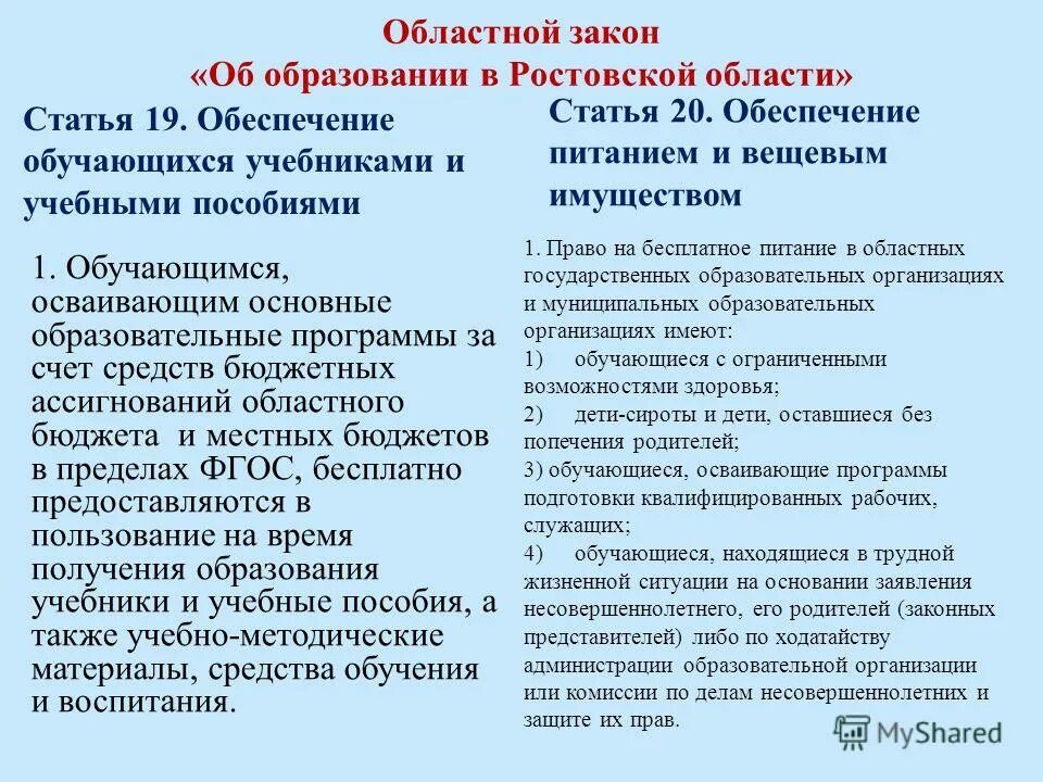 Статья 5 273 фз об образовании. Обеспечение обучающегося учебниками.