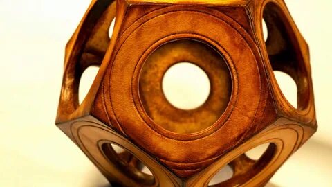 Roman Dodecahedron - leather sculpture - Pikva Leather by Eugene Pik.