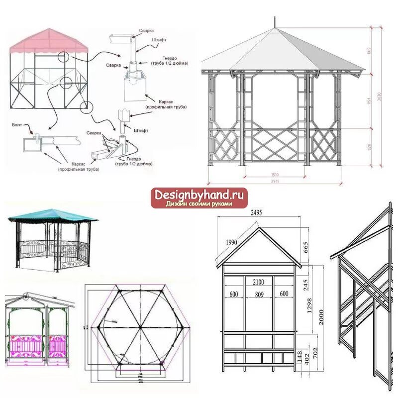 Чертеж беседки из профильной трубы с размерами. Чертеж садовой беседки. Шестиугольная беседка чертежи. Беседка 2х2 чертеж. Односкатная беседка 3х4 схема.