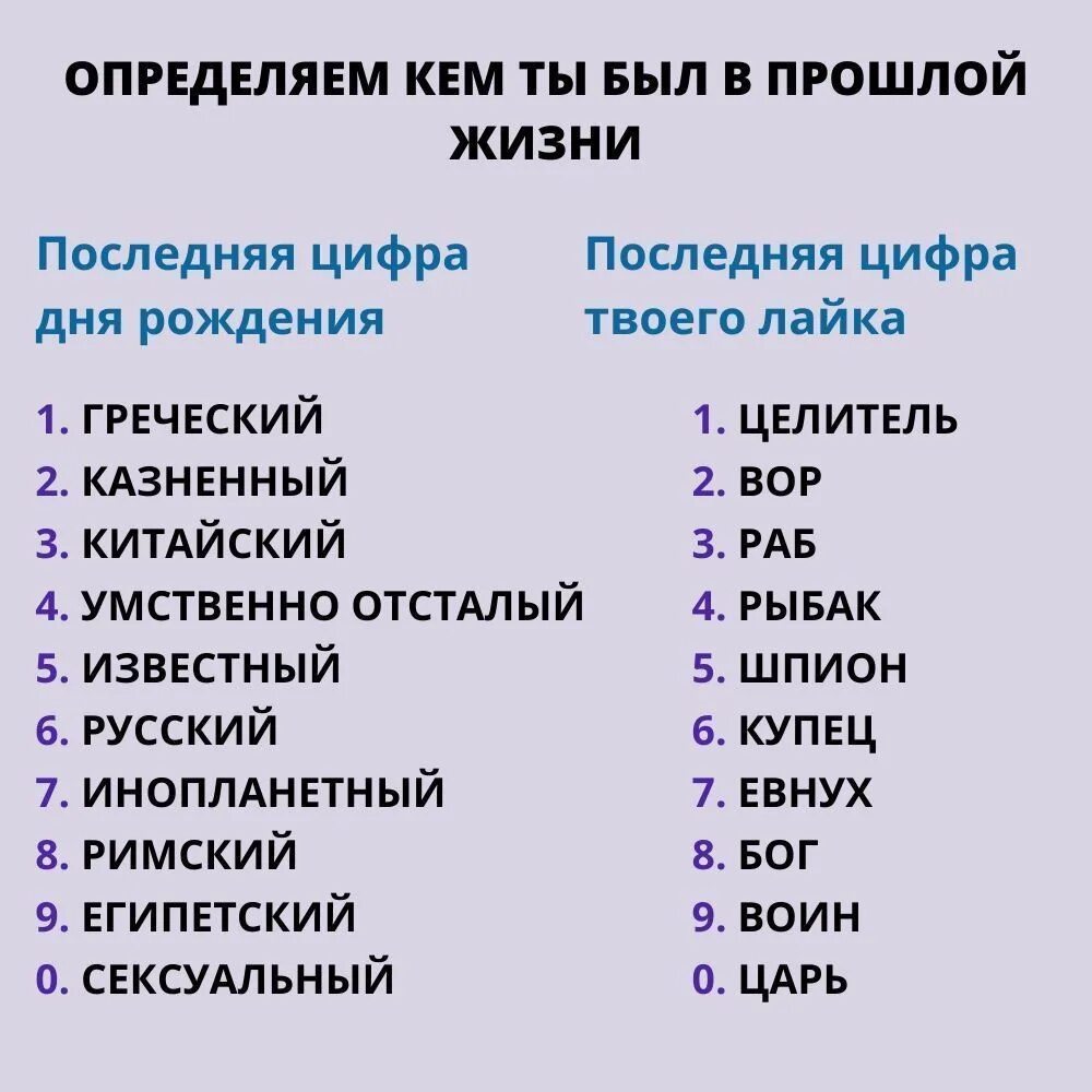 Кем ты был в прошлой жизни. Как понять кем ты был в прошлой жизни по дате рождения. Тест кем ты был в прошлой жизни по дате рождения. Таблица прошлых жизней. Какая я была в прошлой жизни