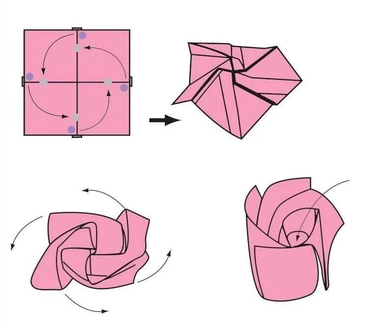 Как делать оригами из бумаги цветы розы. Как сложить розы