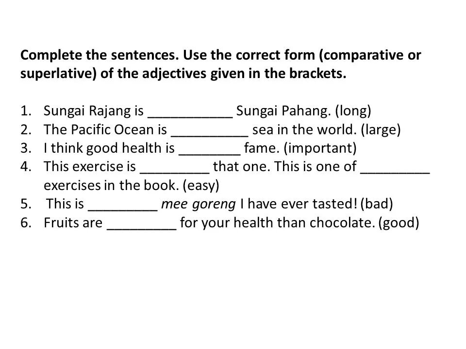 Complete the sentences with the comparative form. Complete the sentences. Comparative sentences. Complete the sentences use Comparative or Superlative forms of the adjectives. Complete the sentences with the Comparative or Superlative form of the adjective in Brackets.