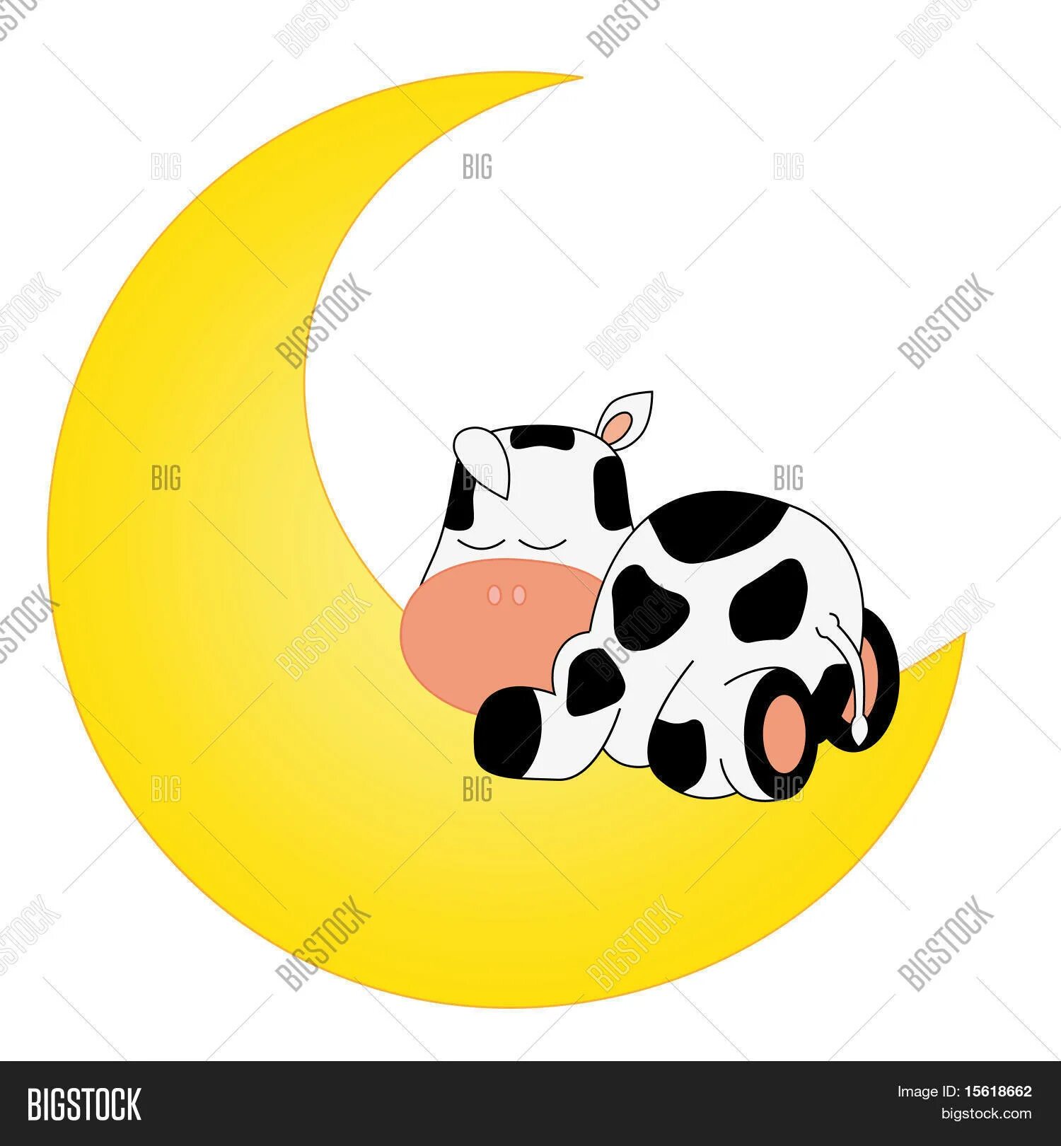 Сон коровка. Корова на Луне. Спящие коровы.