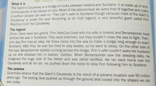 Where he they lived. Finn Mac cool and the giant’s Causeway.