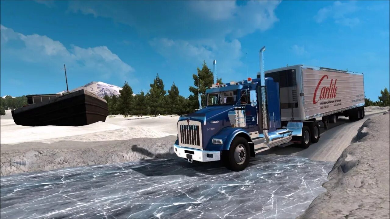 Треки аляска. Аляска трак симулятор. American Truck Simulator Аляска. Alaskan Truck Simulator трейлер. ATS 1 40 Аляска.