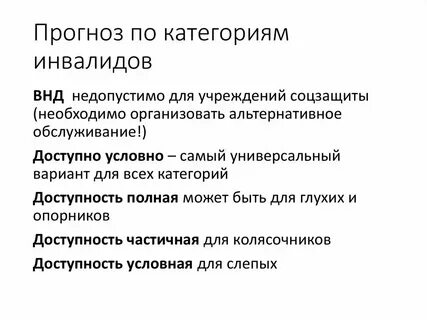 Категории инвалидов таблица