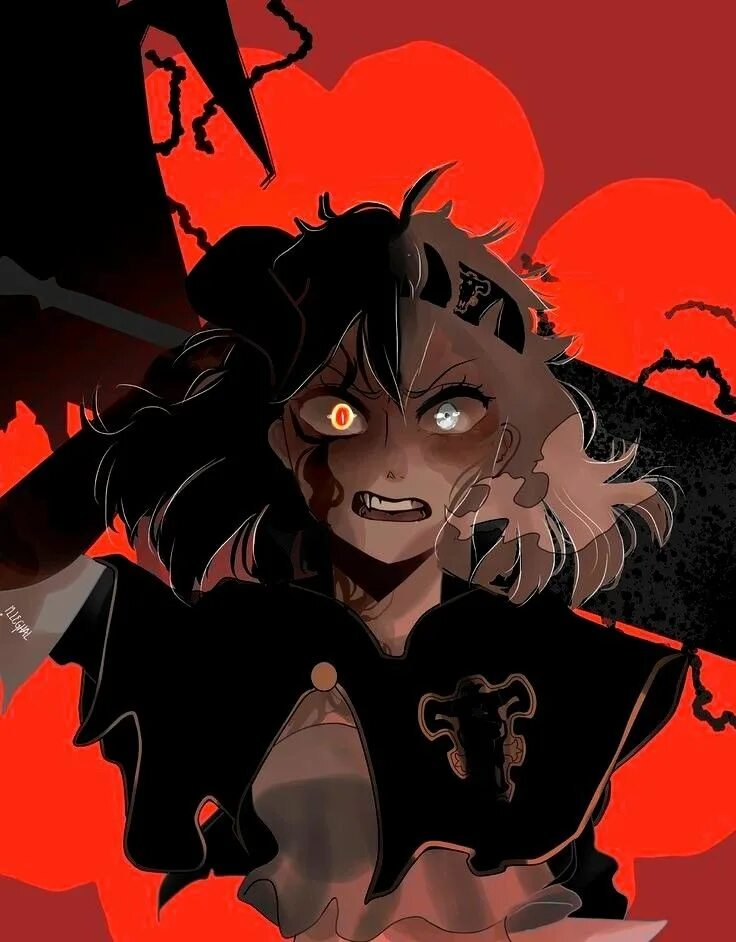Аста арт. Black clover аста демон.