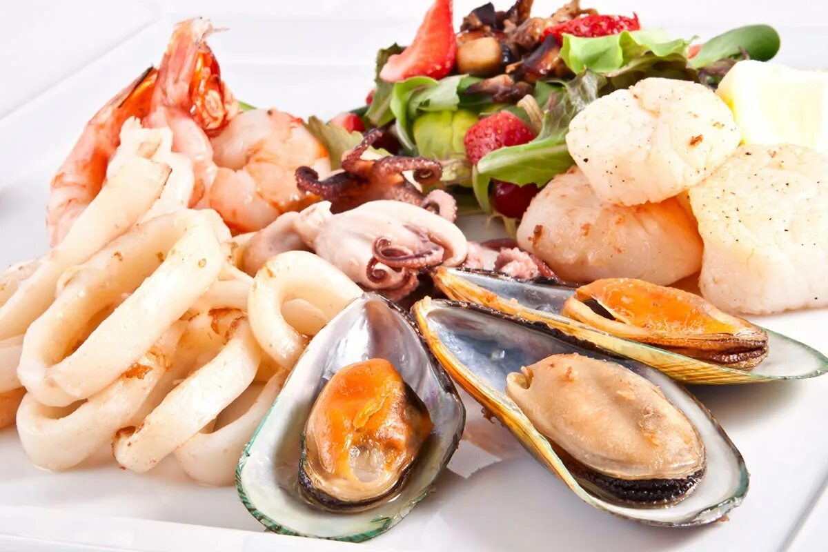 Морской коктейль мидии. Морской гребешок, мидии, креветки, кальмары. Кальмары устрицы мидии. Тарелка с морепродуктами. Тарелка с морепродуктвм.