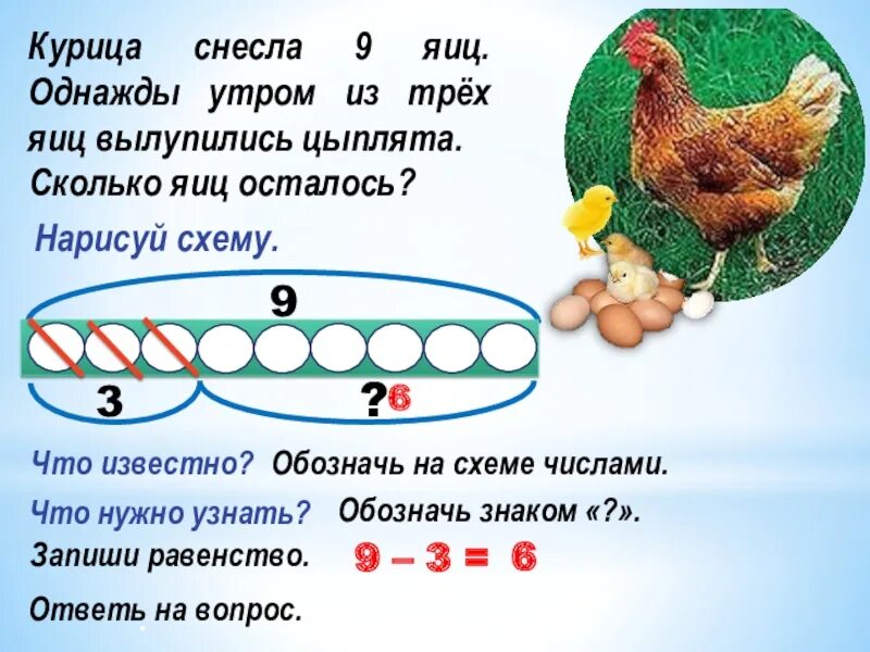 Сколько цыпленок в яйце. Сколько яиц осталось. Математические задачи цыплята. Схема курица яйцо яйцо.