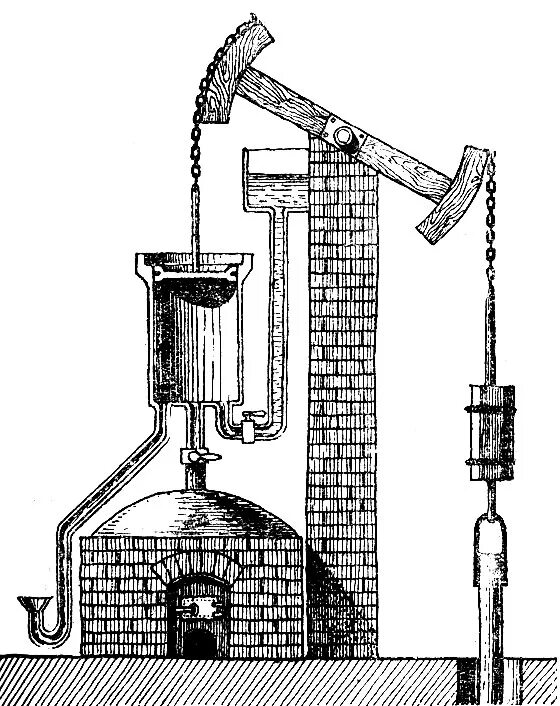 Дж паровой. Паровая машина Ньюкомена. Машина Томаса Ньюкомена. Первая паровая машина Томаса Ньюкомена.