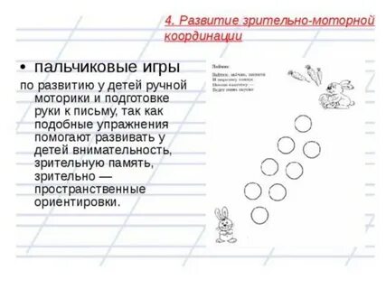 Мелкой моторики и зрительного восприятия