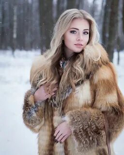 Зима женщина шуба