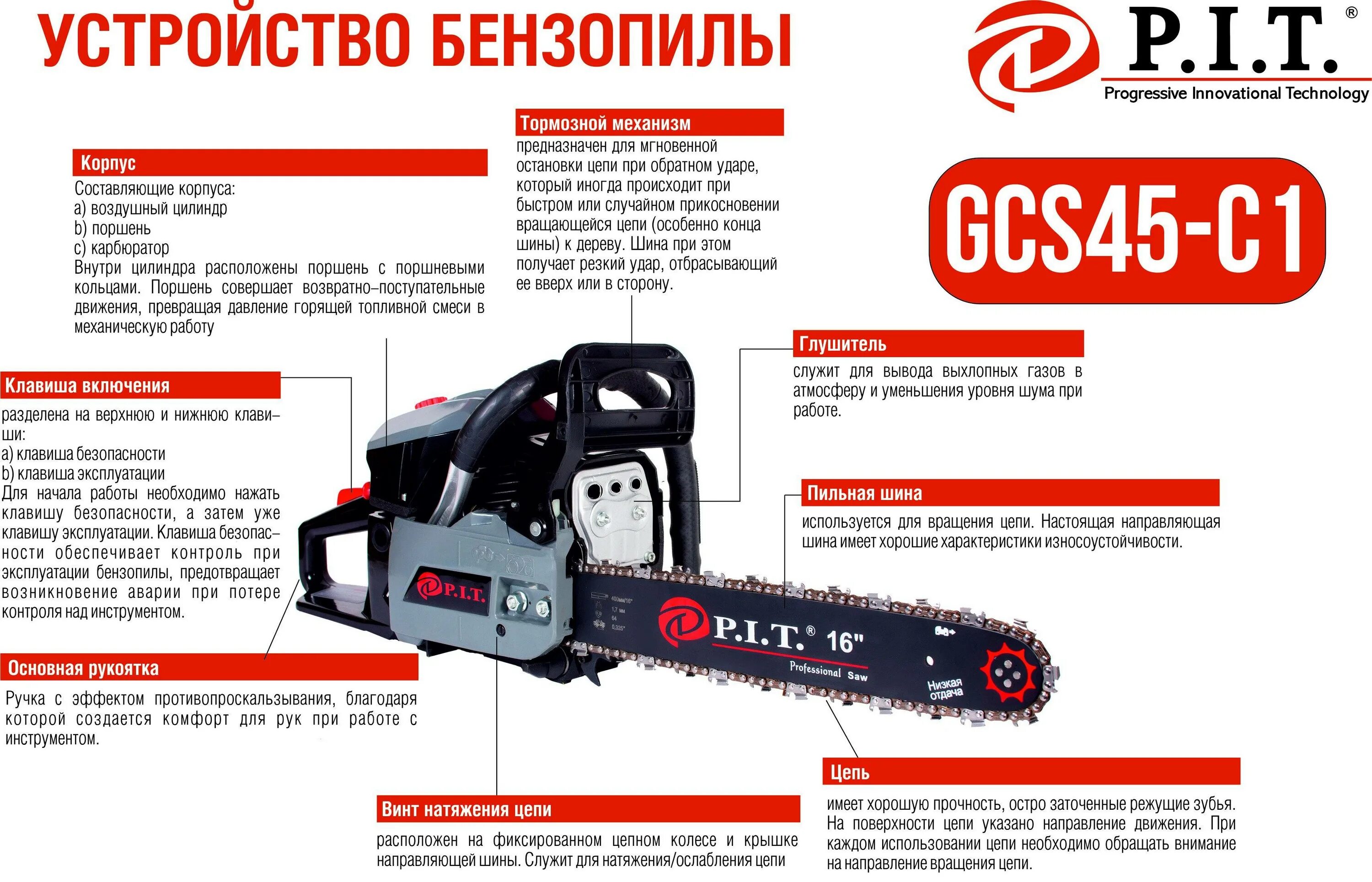 Бензопила GCS-45-с4 p.i.t.. Цепная пила пит GCS-c4 строение. Бензопила gcs45-c3. Описание характеристики инструкция