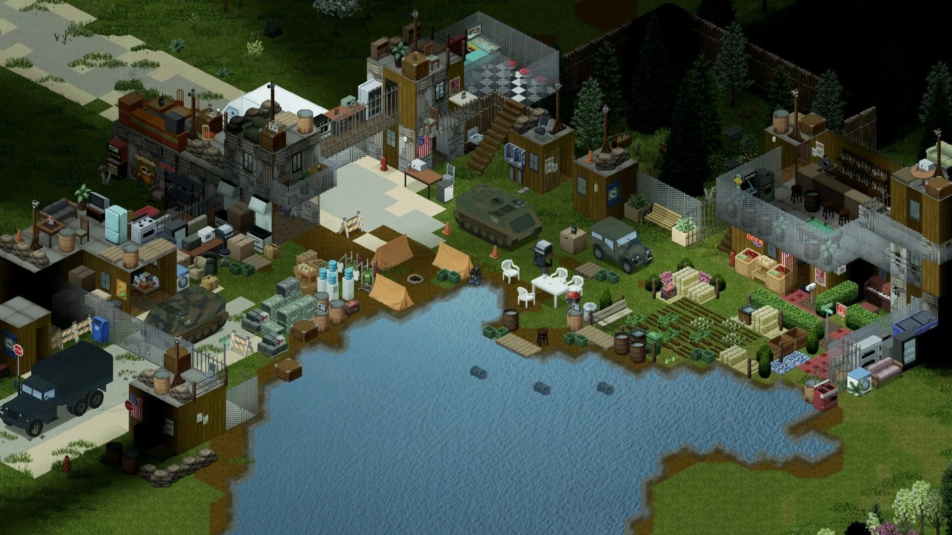 Project zomboid items. Проджект зомбоид. проджект зомби игра. fort rock ridge project zomboid. project zomboid art.