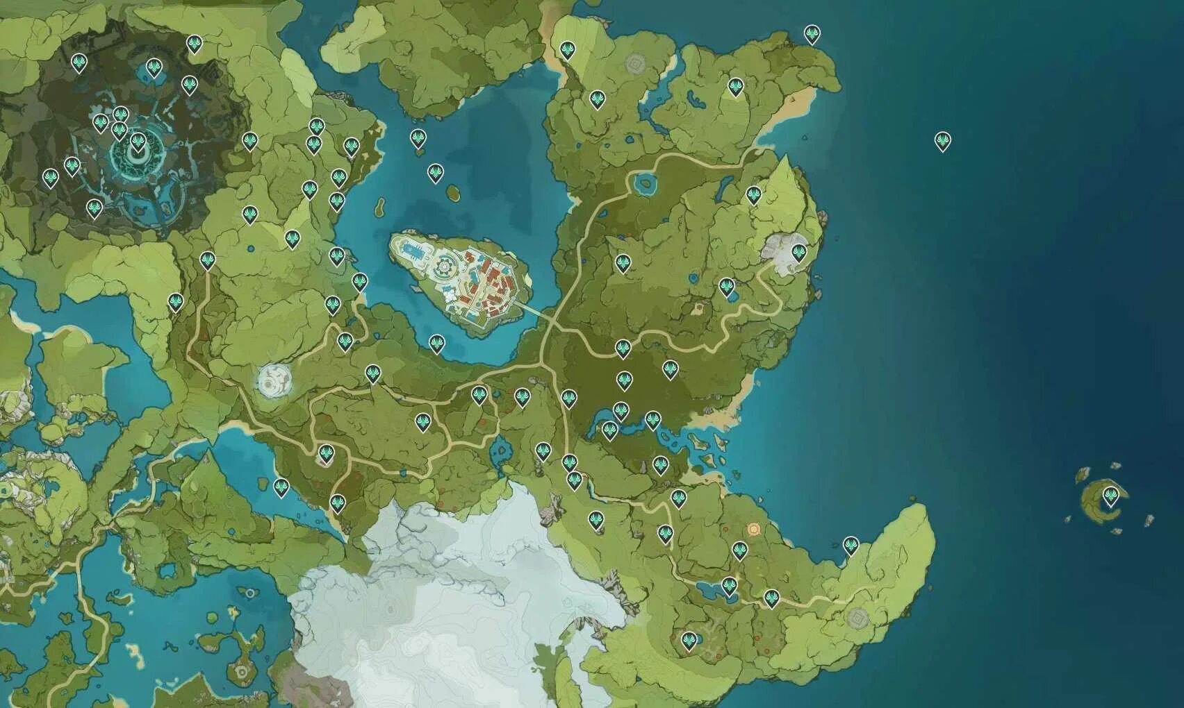 Карта генишна. Карта Геншин Импакт. Вся карта Геншин Импакт. Где находится все анемокулы в Genshin Impact карта. Карта всех анемокулов в Геншин Импакт.