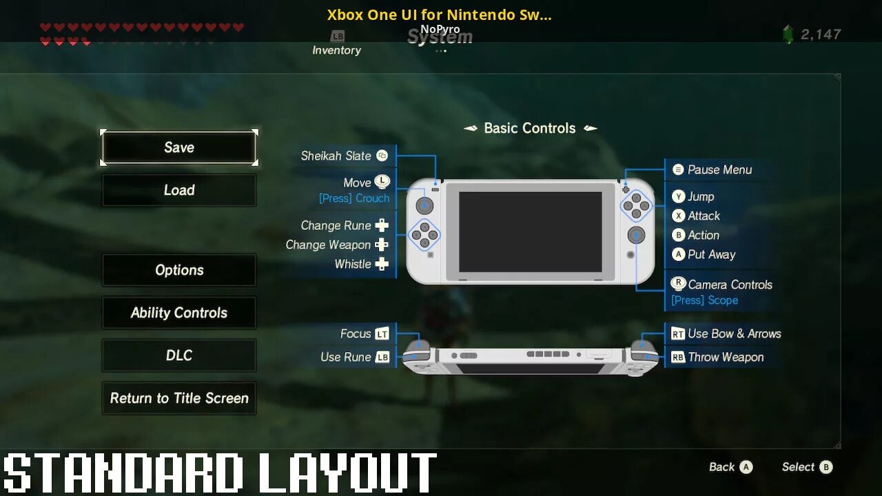Load menu. Управление в зельде на свич. нинтендо свитч меню. the legend of zelda switch menu. zelda breath of the wild контроллер xbox настройки.