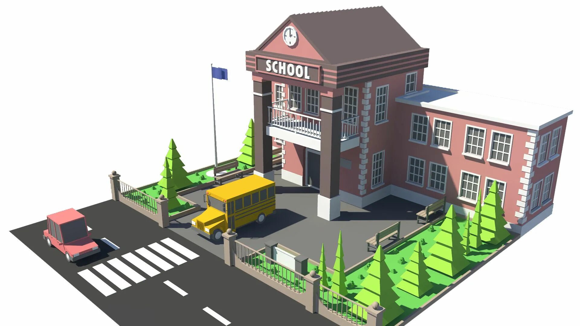 3d модель здания школы. Трехмерная модель школы. Школа здание 3д. 3д модель школы.
