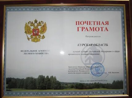 Грамота минсельхоза