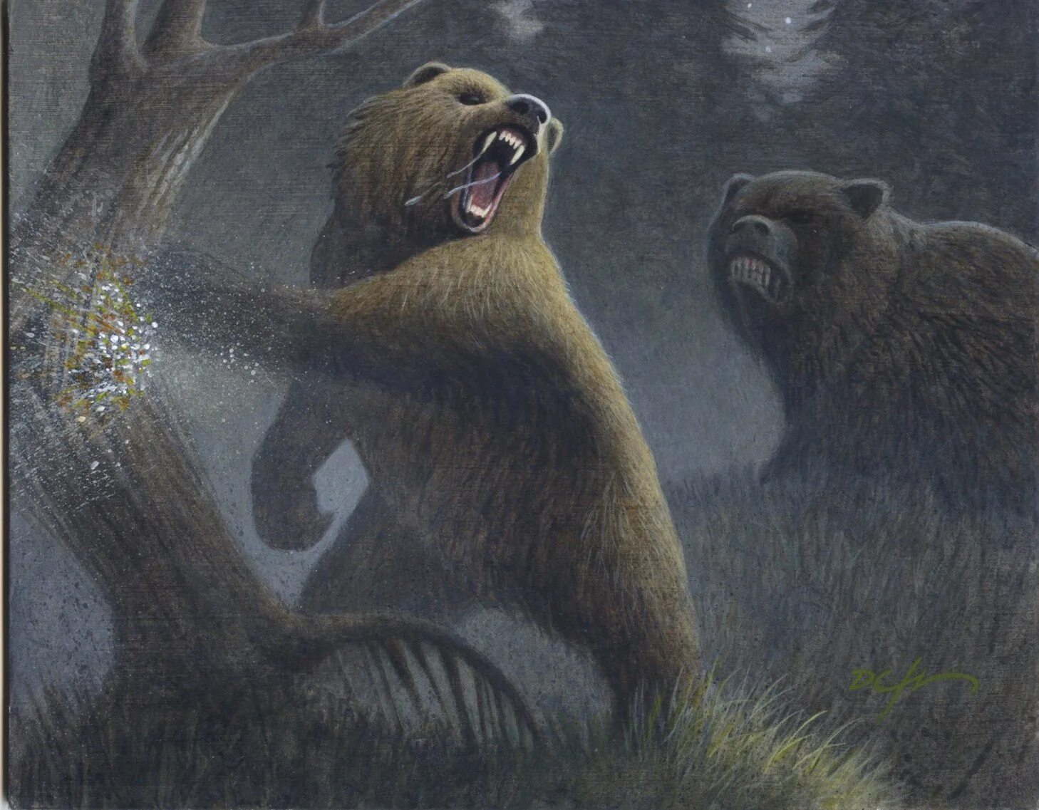 Медведь силен и. Медведь живопись. Картина медведь. Злой медведь. Медведь иллюстрация.