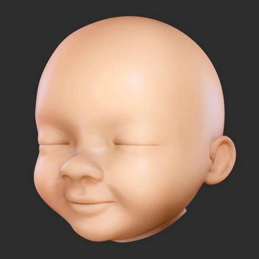 3d голова. 3д модель головы ребенка. Голова пупса