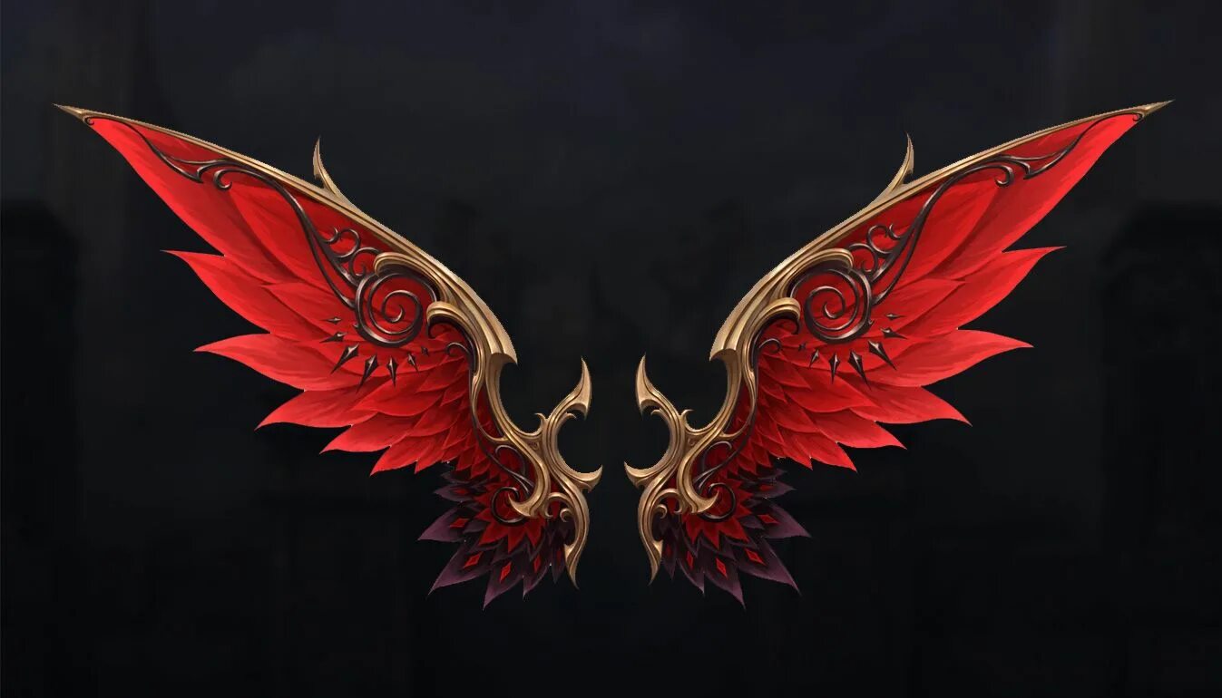 Крылья красного дракона айон. Крылья демона. Красные Крылья демона. Красивые красные Крылья.