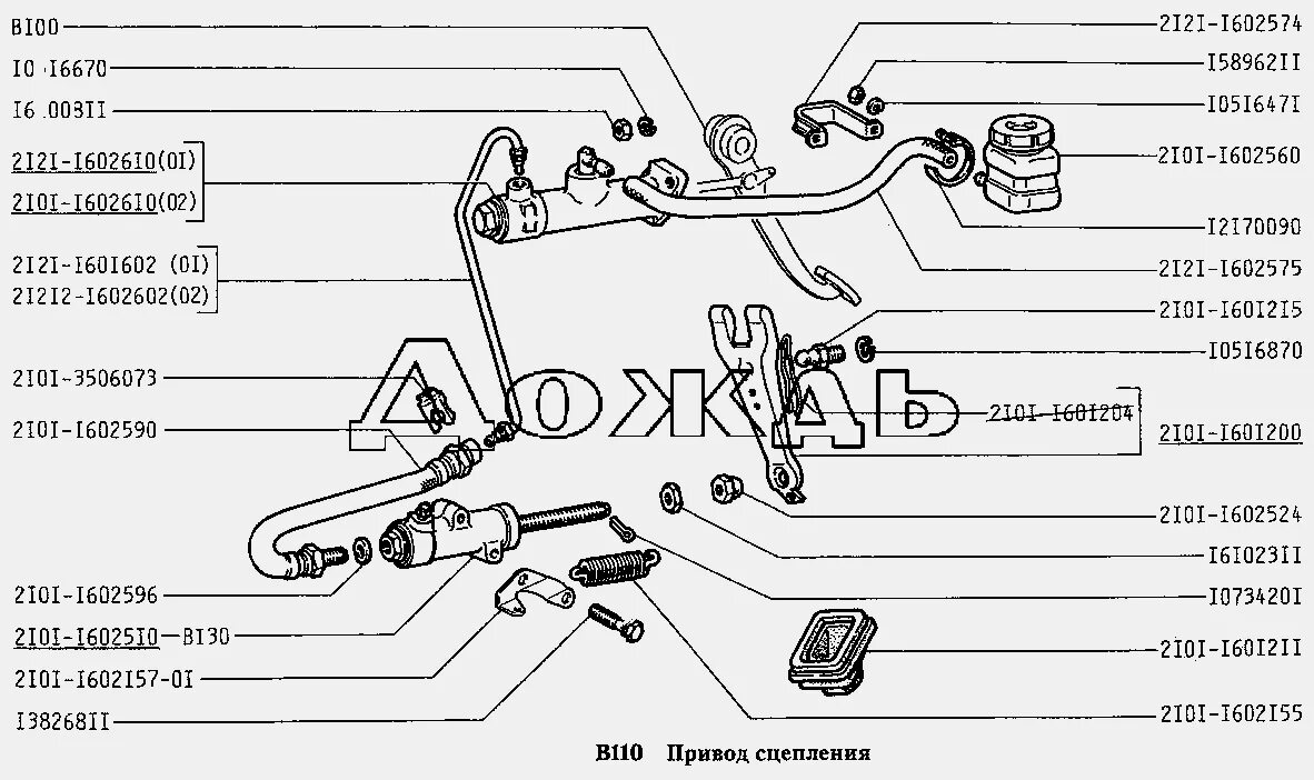 Сцепление ваз 2131. Схема сцепления Нива 2131. Пружина привода газа ВАЗ-2101 АВТОВАЗ. Главный цилиндр сцепления ВАЗ 2131. Главный цилиндр сцепления 2123 схема.