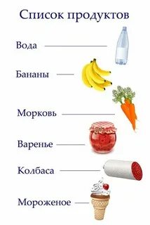 Список продуктов для детей