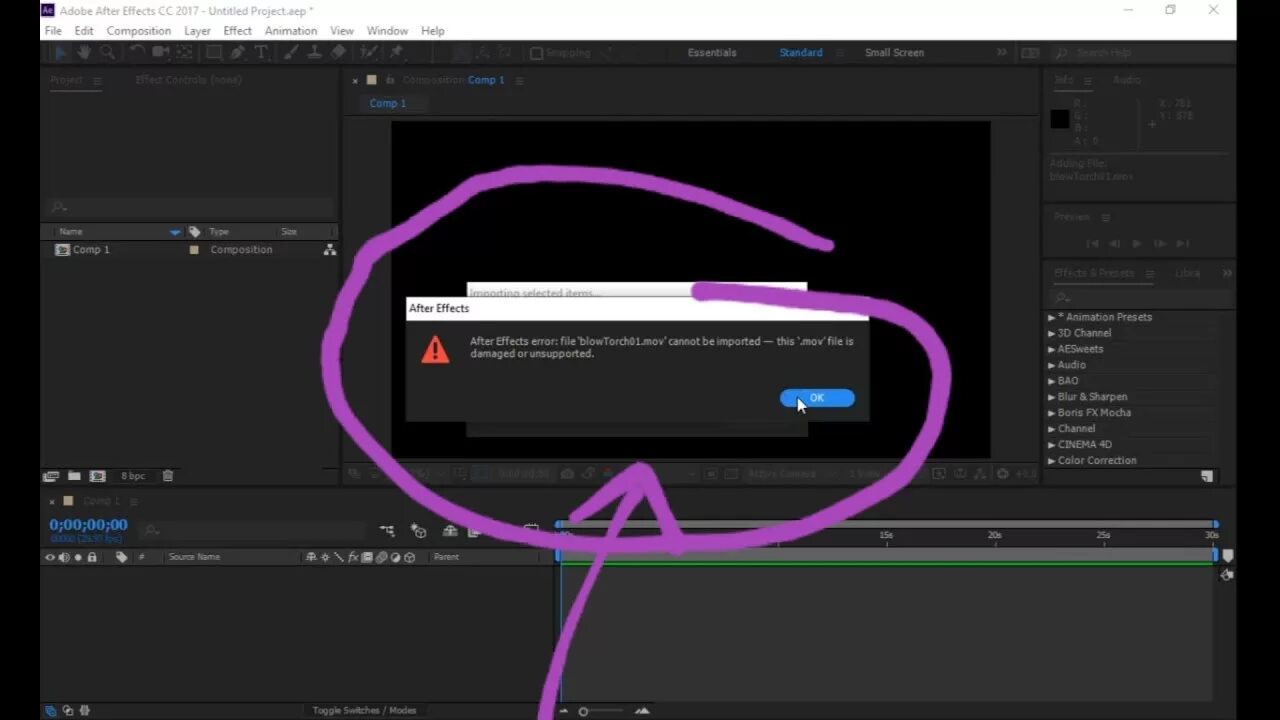 Код ошибки after effects. Ошибка after effects. ошибка афтер эффект. after fx jpeg ошибка в after effects. афтер эффект could not be found.