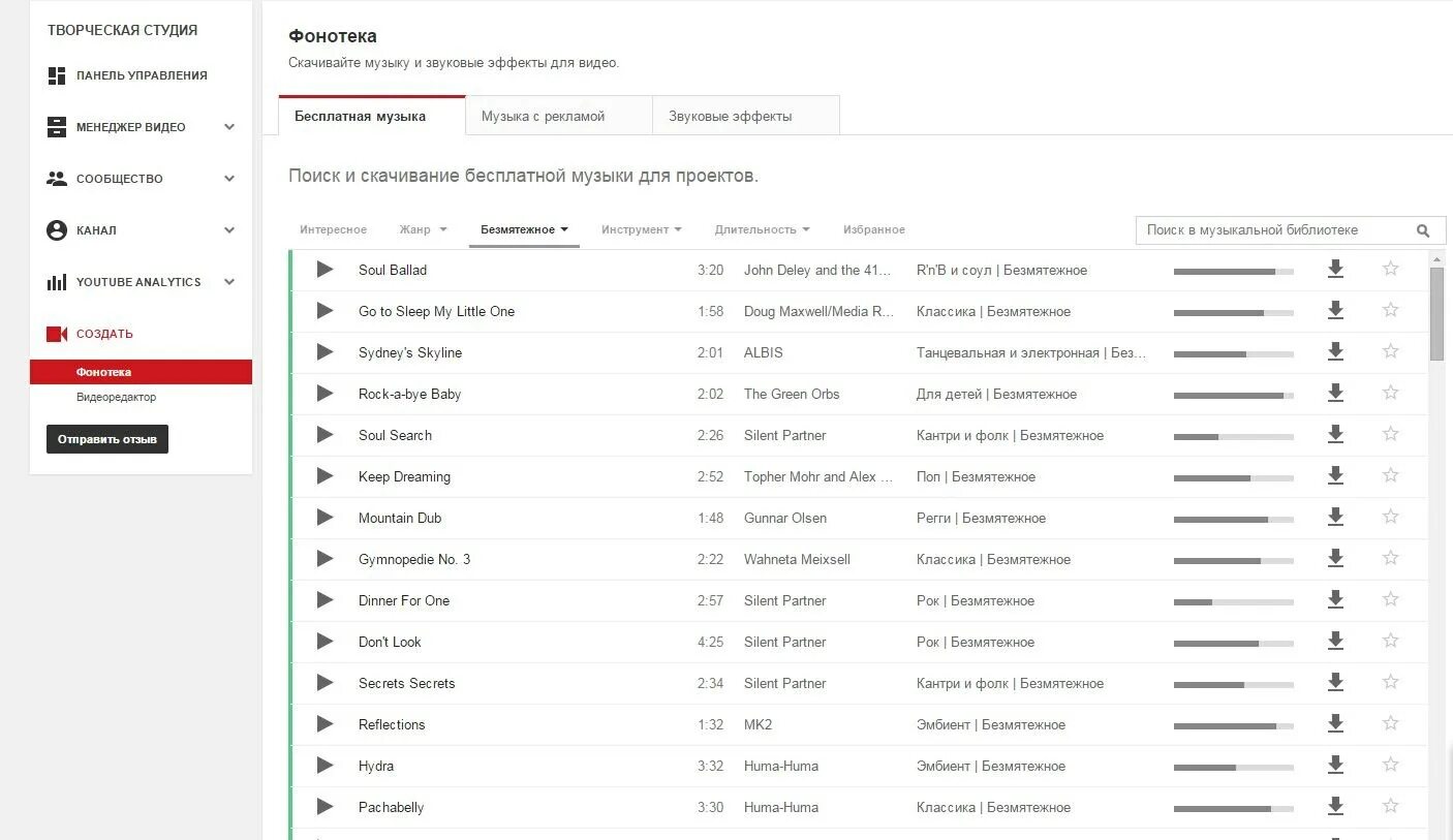 Включи список ново. Фонотека ютуб. Музыкальная библиотека ютуб. Библиотека музыки youtube. Творческая студия ютуб фонотека.