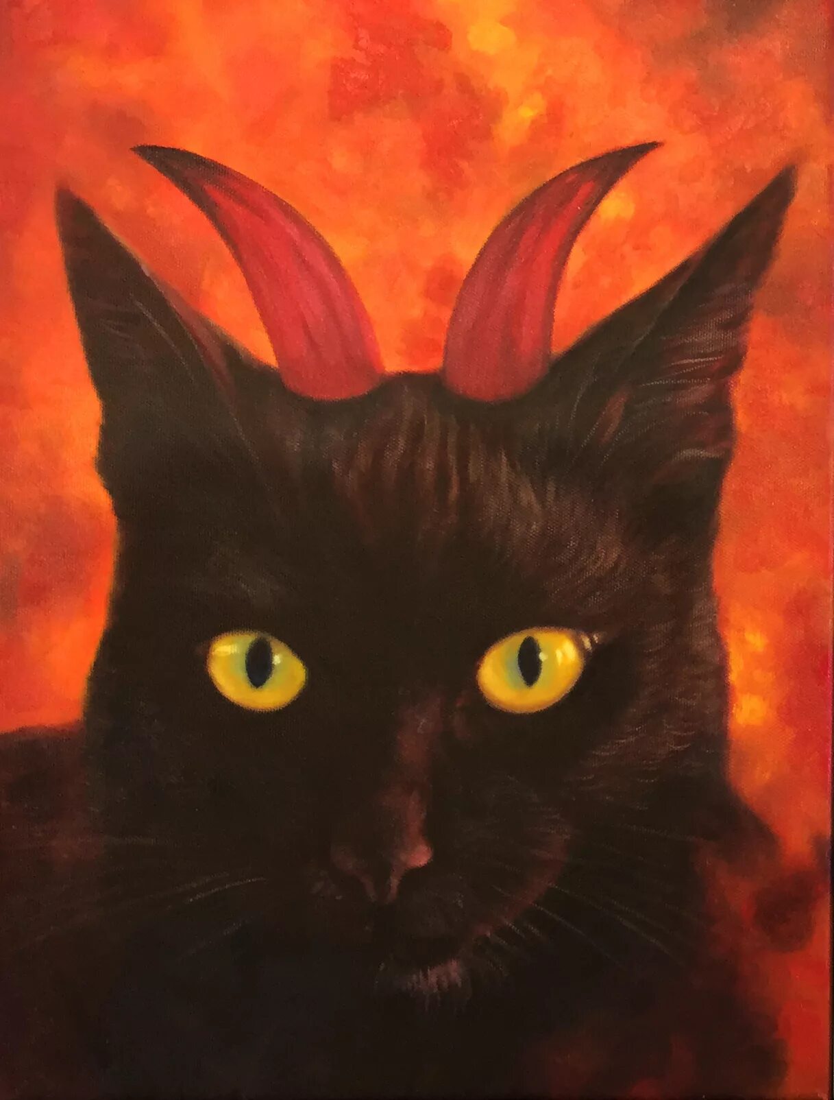 Кошка в пентаграмме. Страшный черный кот. Кот демон. Кот сатана. Зловещий черный кот.