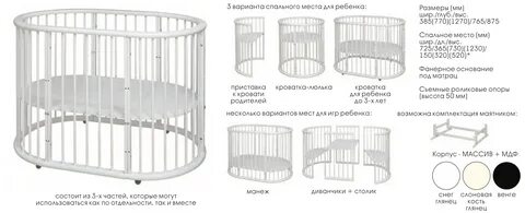 Размер круглой кроватки