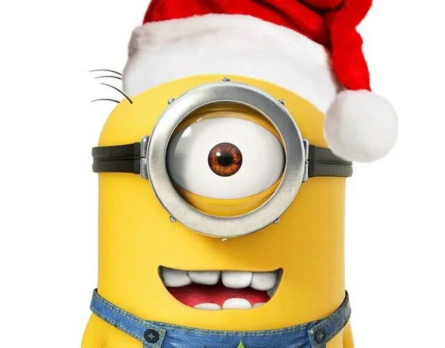 Minions holiday special. Миньон в новогодней шапке.