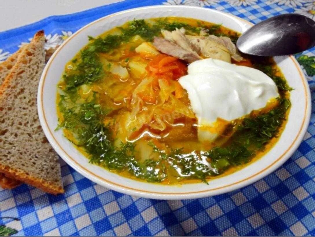 Вкусные свежие щи из курицы