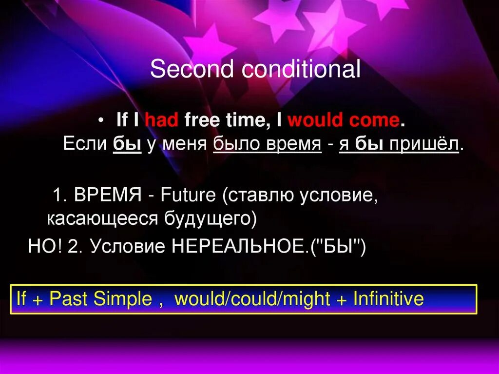 Come second. Second conditional презентация. 2 conditional презентация. conditional 1 2 презентация. second conditional примеры.