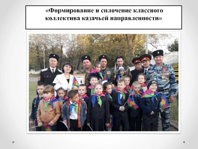 Формирование и развитие коллектива класса. Направленность классного коллектива. отчет по казачьей направленности в школе презентация. название классного коллектива. внеурочная деятельность по казачьей направленности.