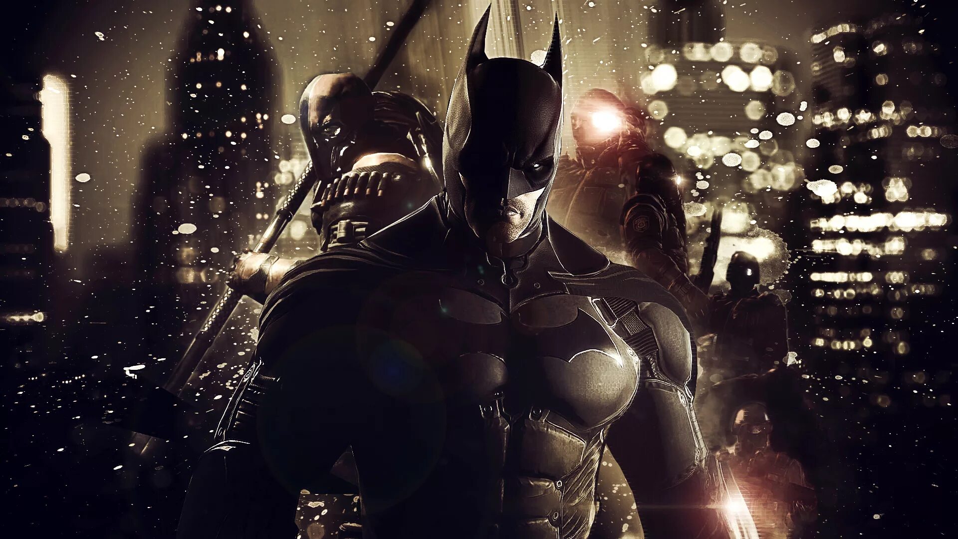 Бэтмен Аркхем Найт. Бэтмен Аркхем ориджинс. Batman Arkham Knight Дефстроук. Batman Arkham Knight темный рыцарь.