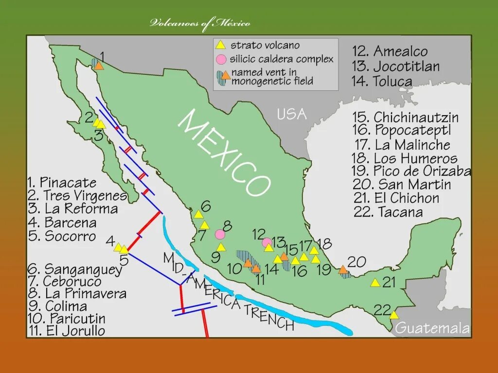 Вулканы Мексики на карте. Действующие вулканы Мексики на карте. Вулкан в Мексике Попокатепетль на карте. Орисаба на карте Северной Америки.