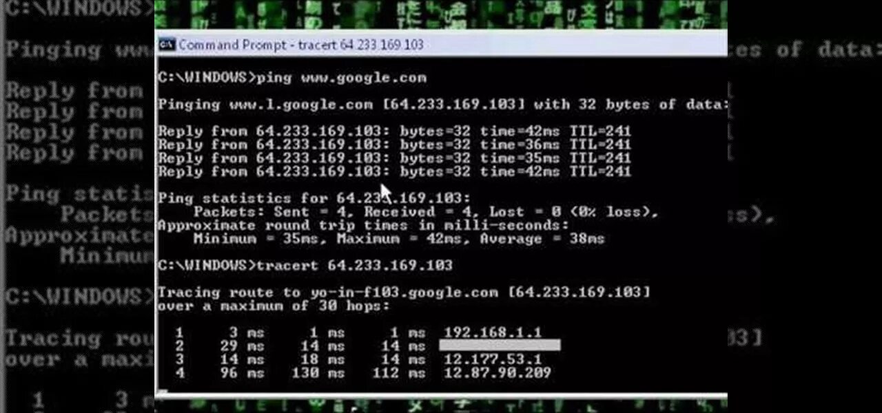 Ping tracert